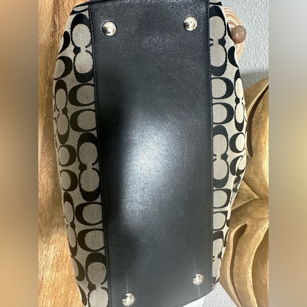 Coach Black Signature Canvas Satchel - Picture 12 of 12